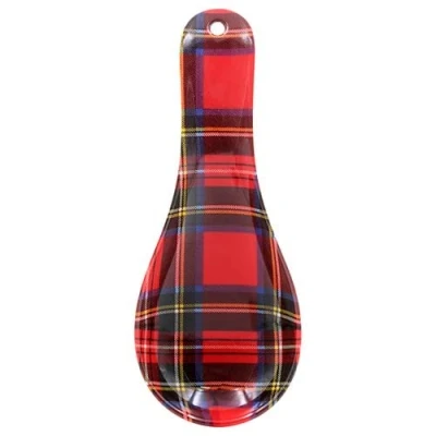 Image of The Leonardo Collection Tartan Spoon Rest for Kitchen &amp; Home Lovely Holder Accessories Heat Resistant All Types of Spoons