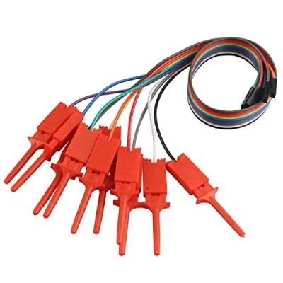 Image of HALJIA 10pcs Dupont thread USB Logic analyzer Test Hook Clip Grabber Jumper Wires &amp; Interface Pins Ideal for Electronic Experiment
