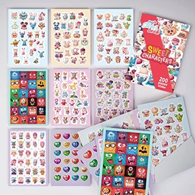 Image of colortouch Stickers for Children, Kids, Girls, Scrapbook Sticker Set, Cute Pack 200 Pcs, Book, Kids&#039; Papeterie &amp; Album Laptop, Collection, Aesthetic