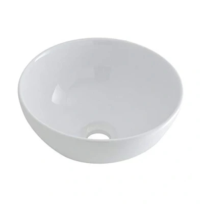 Image of Milano Irwell Modern White Ceramic Round Countertop Bathroom Basin Sink 320mm