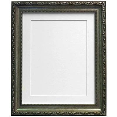 Image of FRAMES BY POST Shabby Chic Silver Picture Photo Frame with White Mount 14 x 11 For Image size 12 8