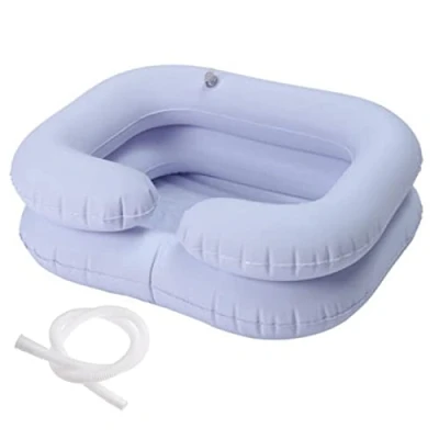 Image of Rianpesn Inflatable Shampoo Basin Bedside and In Bed Hair Wash Portable Bowl for The Elderly, Disabled, Bedridden, Handicapped