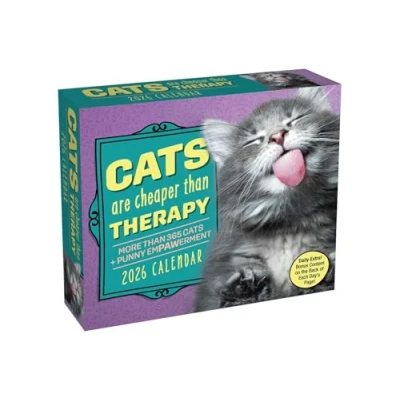 Image of Cats Are Cheaper Than Therapy Desk Calendar 2026