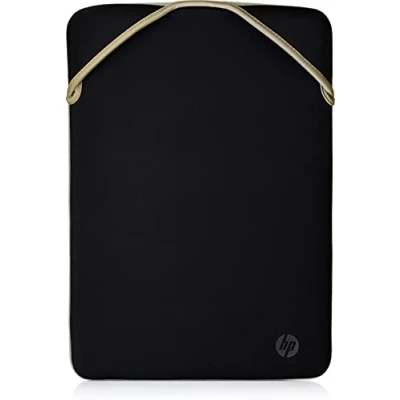 Image of HP 15.6 Inch Black &amp; Gold Protective Reversible Laptop Notebook Sleeve Case, Slim, Prevent Scratching, Zip Free, Compatible With laptops Up To Including MacBook, Pavilion, Chromebook
