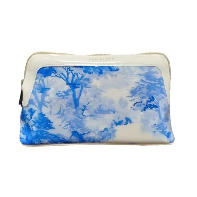 Image of Ted Baker Roxxi Romantic Printed Make up Bag Cosmetic in White