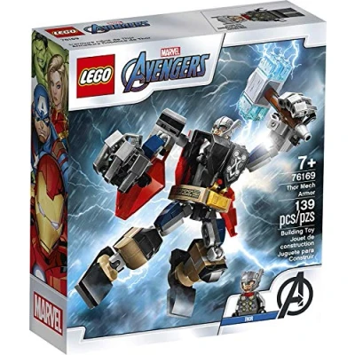 Image of LEGO Marvel Avengers Classic Thor Mech Armor 76169 Cool Hammer Playset; Superhero Building Toy for Kids, New 2020 (139 Pieces)