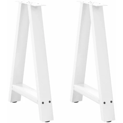 Image of vidaXL Dining Table Legs A Shaped 2 pcs White 50x(72 73) cm Steel