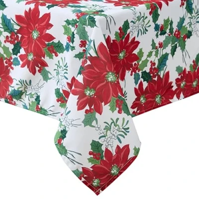 Image of Laura Ashley Decorative Tablecloth, Wrinkle and Stain Resistant, Spillproof Water Repellent, Easy Care Washable Polyester Fabric for Dining, Kitchen, Holiday, Party, 70&quot; Round, Tree Trellis