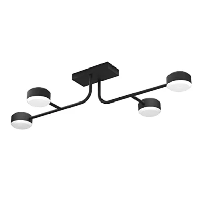 Image of EGLO Clavellina LED ceiling light, black, 4 bulb