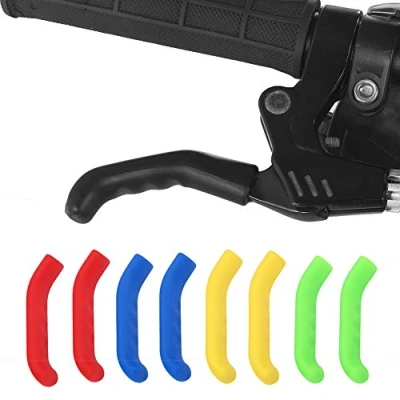 Image of Tbest ycle Brake Lever Sleeve Grip Protector Cover, 1 Pair Anti Slip Handle Silicone for Mountain Road Bike Cycling(Black)