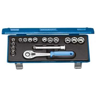 Image of Gedore 30JMU 10 3/8 Inch Tool Set Blue/Silver (16 Piece)