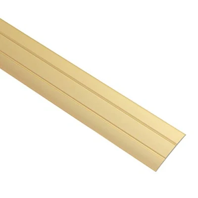 Image of Gedotec aluminum transition profile self adhesive rail flat Floor bar width of 37 mm Compensating anodized brass Cover strip 200 cm bottom 1 pièce