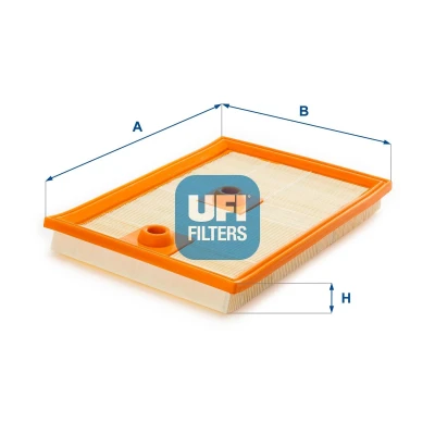 Image of 04E129620 Air Filter UFI 30.549.00 24mm 190mm 270mm Insert VOLKSWAGEN: Golf 7, Polo V Hatchback, Passat B8 Saloon, SKODA: Octavia 3 Schrägheck