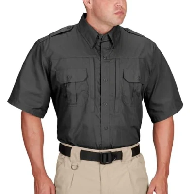 Image of Propper Men&#039;s Short Sleeve Regular Tactical Shirt Charcoal Grey, Large