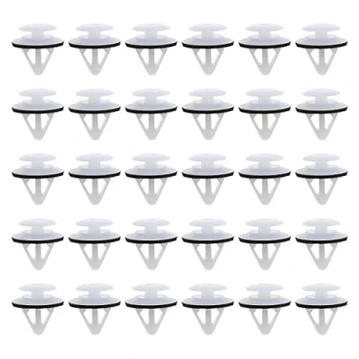 Image of Pack of 30 Car Side Skirt Clips Holder White Plastic Mounting with Sponge Seal G18K51SJ3 NE5151SJ3A Compatible 2 3 RX 8 MX 5