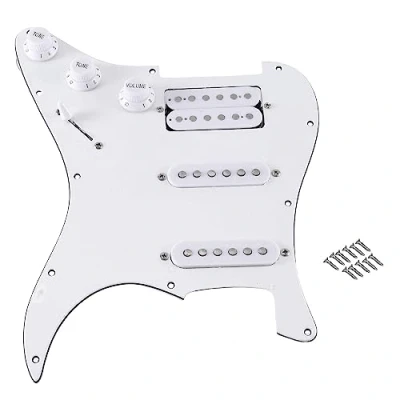 Image of Axaooqeld SQ Electric Guitar Loaded Prewired Pickguard Pickup Assembly White Regular