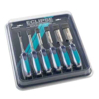 Image of Eclipse Professional Tools BEWC6BCE 6 Piece Wood Chisel Set (¼&quot;, ⅜&quot;, ½&quot;, ¾&quot;, 1&quot;, 1 ¼&quot;)
