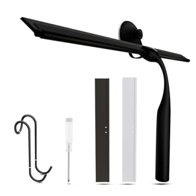 Image of Wunset 35 cm Black Shower Squeegee, Large Window Squeegee 6 Pieces Set Including 2 Replacement Silicone Lips, Cleaner for Doors and Various Smooth Surfaces (35 cm, Black)