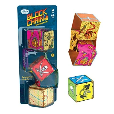 Image of ThinkFun Block Chain Pirates Challenge Logic Brain Game Puzzle and STEM Toy for Kids Age 8 Years Up