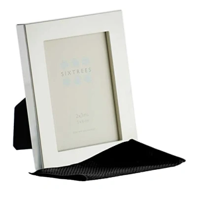 Image of Sixtrees Elite Square Edge Silver Plated 2x3 inch (51x76mm) Photo Frame Complete with microfibre polishing cloth.