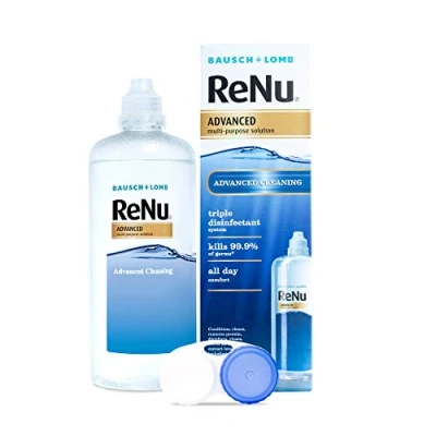 Image of ReNu Advanced Multi Purpose Contact Lens Solution, More Than Clean For Soft Lenses, Condition, Clean, Remove Protein, Disinfect, Rinse and Store Your Case Included, 1 x 360 ml