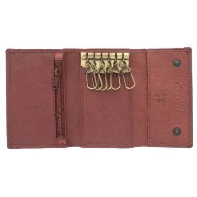 Image of Visconti Compact Leather Keycase Wallet 1178 Brown