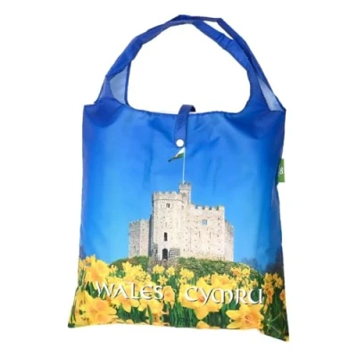 Image of ECO CHIC Tourist Collection Foldable Reusable Shopping Bag Water Resistant Tote (Wales)