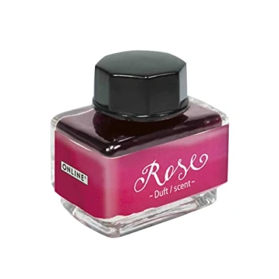Image of ONLINE Ink of The Senses Pink, bottle 15 ml, Colourful Fountain for Calligraphy, Handlettering, Writing Ink, Converter, Waterbased