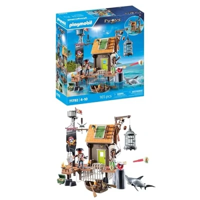 Image of Playmobil Pirates Pirate Harbour with Prison Figures Toys for Children aged 4+ 71792
