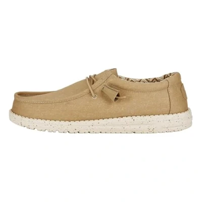 Image of HEYDUDE Men&#039;s Wally Canvas Casual Slip On Shoes Moccasin Style, Tan, 8 UK