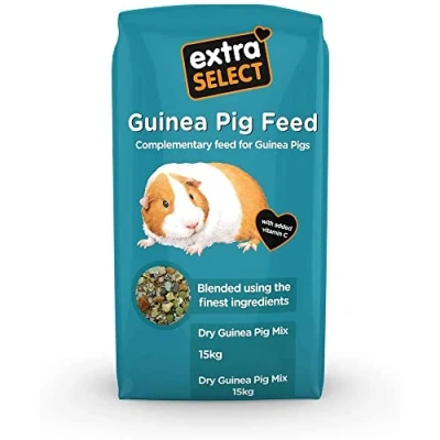 Image of Extra Select Guinea Pig Food Dry Muesli Mix with Concentrate Pellets, Flaked Maize, Grass Hay, Pea Flakes for Pigs Vitamin C Small Pet Feed 15kg
