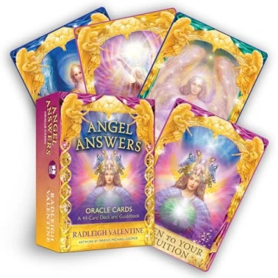 Image of Multicolor Angel Answers Oracle Card 13.7cm x 10cm (44 Deck) Radiant Paper Deck, Illuminate Life&#039;s Questions Ideal for Spiritual Activity