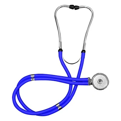 Image of Sprague Rappaport Premium Cardiology Twin Tube High Accuracy Medical Stethoscope + Spares Pouch Blue