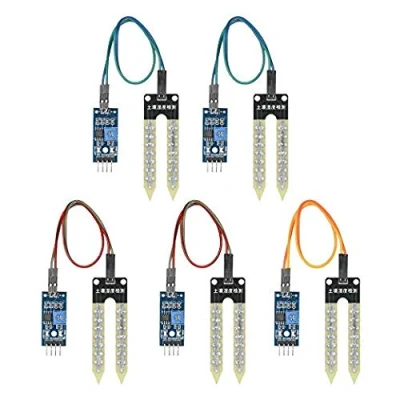 Image of iHaospace 5 pcs Soil Hygrometer Humidity Detection Module Kit for Arduino Raspberry Pi, 10PIN Female to Jump Cales Automatic Watering System