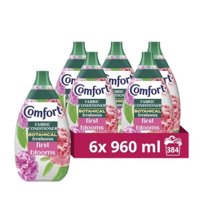 Image of Comfort Botanical Fabric Conditioner First Blooms 64 washes 960ml Pack of 6