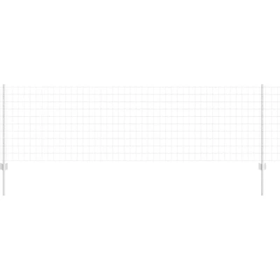 Image of vidaXL Euro Fence with 5 U Posts Silver 0,8x10 m Steel