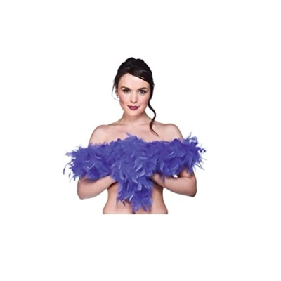 Image of Wicked Costumes Adult Unisex Feather Boa Fancy Dress Accessory Royal Blue