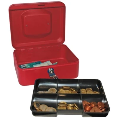 Image of Reskal Metal Cash Box 9 x 20 16 cm Red
