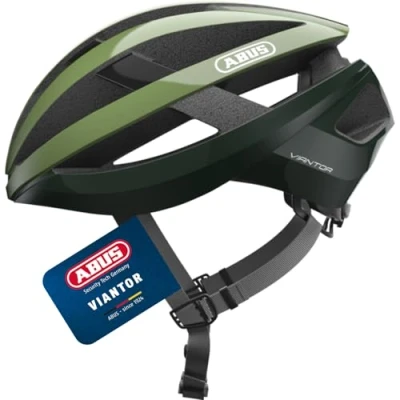 Image of ABUS Viantor Racing Bike Helmet Sporty Bicycle for Beginners Women and Men Green, Size S