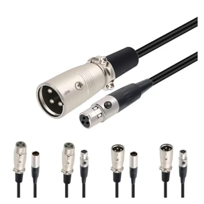 Image of Wnmzxc XLR 3pin Male To Female Audio Cable​​ Aluminum Foil Shielded Copper Line For Microphone Cameras (Color : 3P F Mini M, Size 3m)