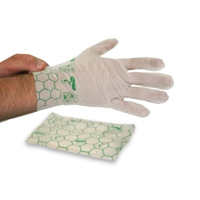 Image of compostable gloves 100 pack of disposable latex, BPA and powder free made from material, ideal for home industrial composting. (Extra Large)