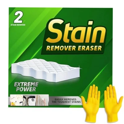 Image of 1 x Flash Ultra Power Magic Eraser Say Goodbye to Stubborn Stains and Marks with Chemical Free Multi Functional Sponge Long Lasting Easy Cleaning for Comfort Effortless Shine (2pcs Pack)