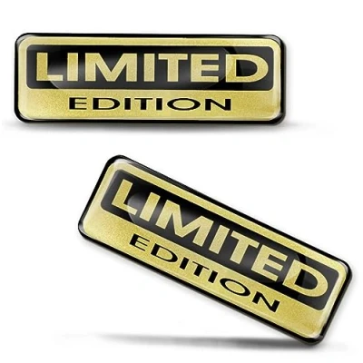 Image of SkinoEu 2 x 3D Gel Silicone Stickers Limited Edition Gold Car Motorcycle Bicycle Skate Window Door Phone PC Laptop Tuning KS 86