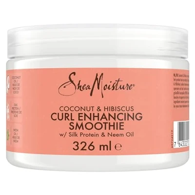Image of SheaMoisture Coconut &amp; Hibiscus Curl Enhancer no silicones or sulphates smoothie for thick, curly hair 326 ml