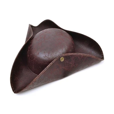 Image of Bristol Novelty BH558 Tricorn Hat Brown Ancient Look, Unisex Adult, One Size