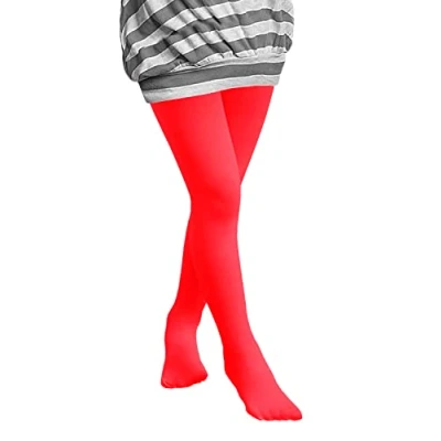 Image of Lady Sofia Girls Semi Opaque Tights 40 Denier Kids Fashion (7 8 Years, Red)