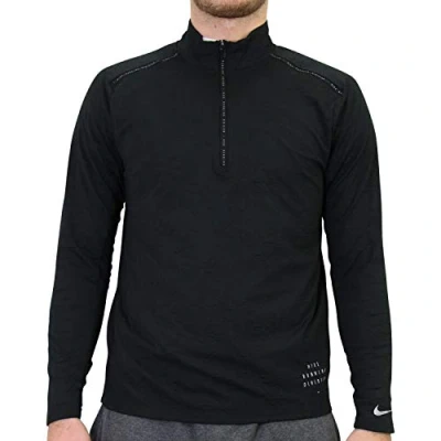 Image of Nike Rn Dvn Df Element Hz Longarm Shirt Black/Black/Reflective Silv XL