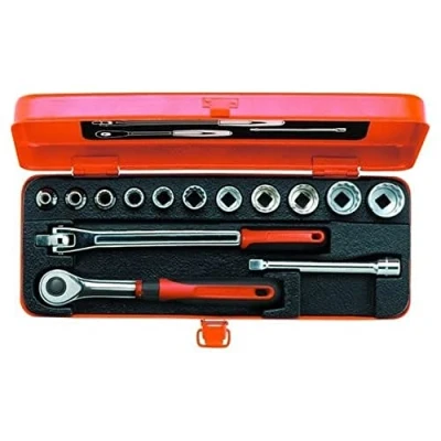 Image of Bahco A7440DZE 3/8&quot; Ergo Bi Hex Socket Set, 14 Pieces