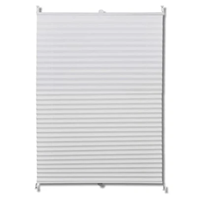 Image of vidaXL White Plisse Blind 70x200 cm Adjustable Top and Bottom No Drill Installation Versatile Placement Effective Sun Vision Protection