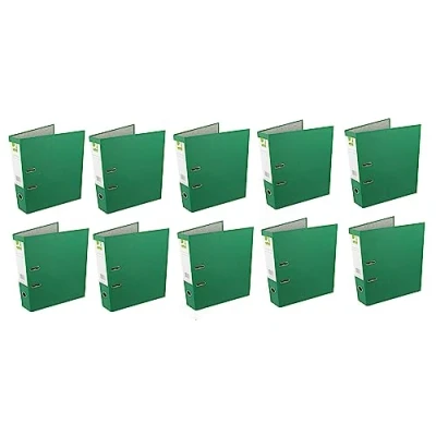 Image of Q Connect Lever Arch File Paperbacked Foolscap Green Pk 10 KF20032